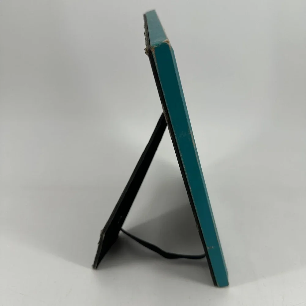 Mikasa Home Accents 5x7 Teal Blue Distressed Wood Picture Frame Rustic Boho